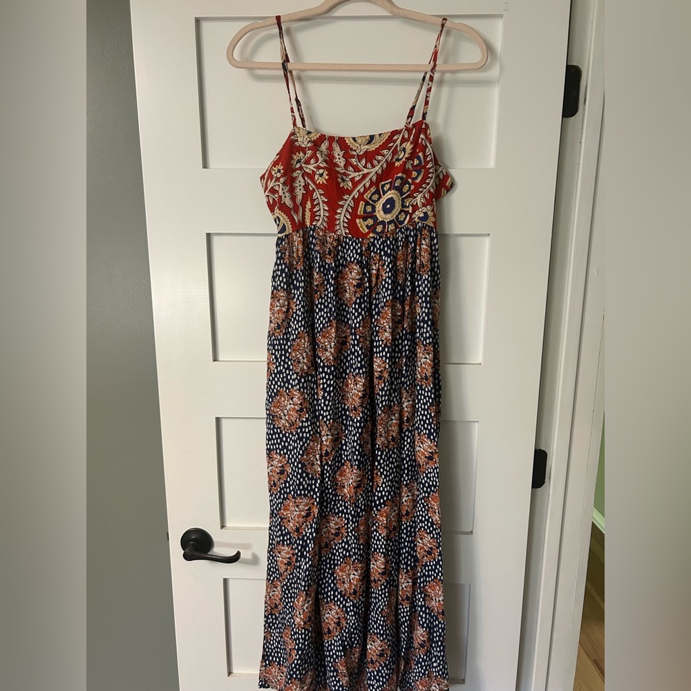 NATURAL LIFE Red and Blue Bohemian Maxi Dress